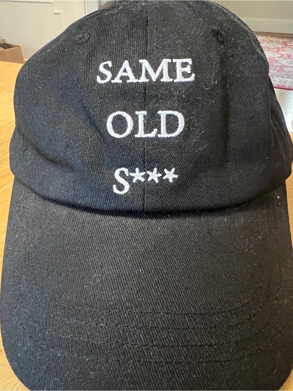 Forever 21 Black Cap with White 'SAME OLD S***' Embroidery